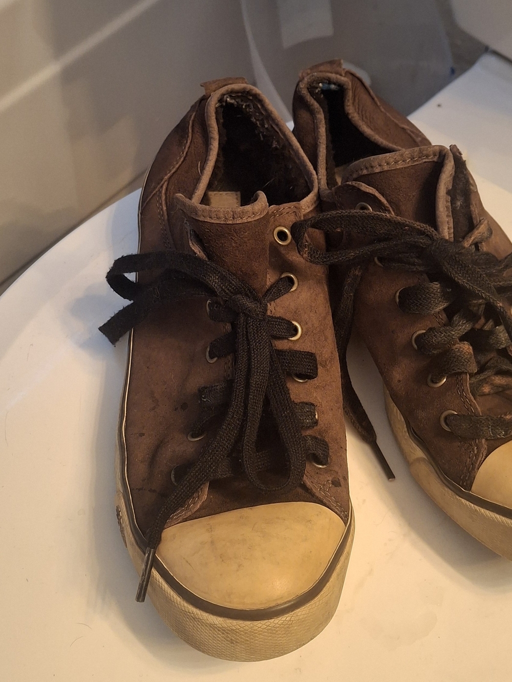 UGG Brown Suede Low-Top Sneakers with Black Interior